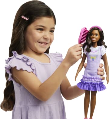 Barbie My First Barbie Boneca Saia Listrada com Puddle