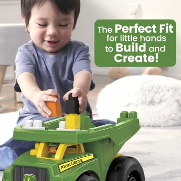 MEGA BLOKS Fisher-Price Building Toy Blocks John Deere Dump Truck (25 Pieces) For Toddler - Imagem 2 de 6