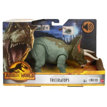 Jurassic World Dinossauro de Brinquedo Triceratops Ruge e Ataca - Imagen 6 de 6