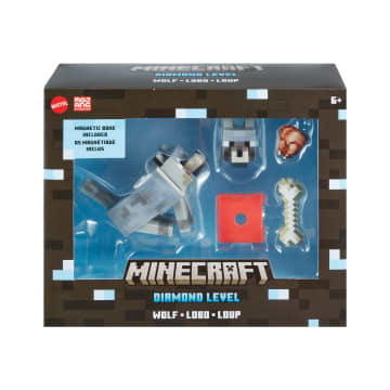 Minecraft Diamond Figura de Acción Lobo Coleccionable de 5.5"