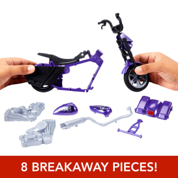 WWE Wrekkin’ Slamcycle Vehicle & Undertaker Action Figure, Toy Morotcycle With Breakaway Parts