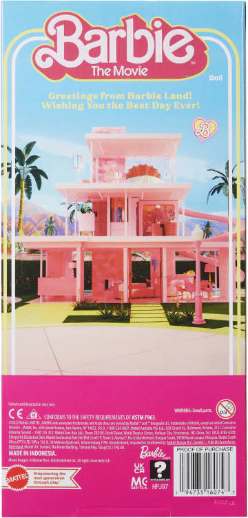 Barbie Film Ken Poupée, Tenue de Plage à Rayures Pastel