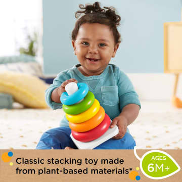 Fisher-Price Rock-A-Stack Baby Toy, Ring Stacking Toy, Plant-Based Materials, Infant And Toddler Toy