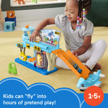 Fisher-Price Little People Everyday Adventures Airport Toddler Playset, Airplane & 3 Play Pieces - Image 2 of 6