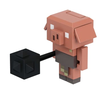 Minecraft Legends Figura de Brinquedo Fidget Piglin Anão com Mace de 3.25"