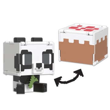 Minecraft Vanilla Figura de Brinquedo Flippin' de 3.75" Panda + Bolo