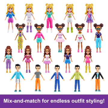 Polly Pocket Sparkle Cove Adventure Fashion Pack Playset With 4 Dolls & 45+ Total Pieces - Image 4 of 6