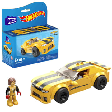 MEGA Hot Wheels 17 Camaro Real Racecar Building Set With 89 Pieces