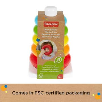 Fisher-Price Rock-A-Stack Baby Toy, Ring Stacking Toy, Plant-Based Materials, Infant And Toddler Toy