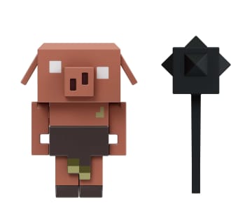 Minecraft Legends Figura de Brinquedo Fidget Piglin Anão com Mace de 3.25"