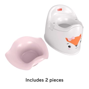 Fisher-Price Friendly Fox Potty Toddler Toilet Training Chair With Removable Bowl, 2 Pieces