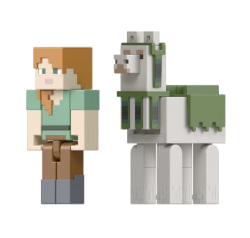 Minecraft Vanilla Figura de Brinquedo Pacote Alex e Lhama de 3.25