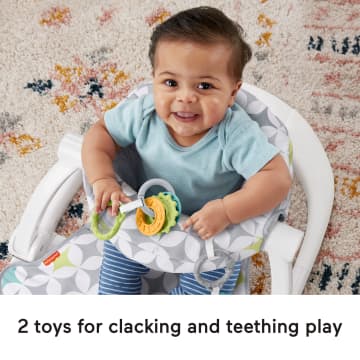 Fisher-Price Sit-Me-Up Floor Seat Portable Baby Chair With 2 Toys, Starlight Bursts - Image 3 of 6
