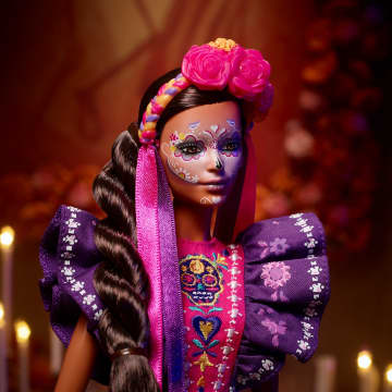 Barbie 2022 Día De Muertos Doll in Ruffled Dress And Calavera Face Paint - Image 3 of 6