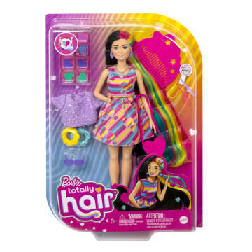 Barbie Totally Hair Boneca Vestido Listrado Colorido - Image 6 of 6