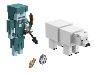 Minecraft Vanilla Figura de Acción Paquete de 2 Errante vs Polar 3.25"