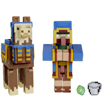 Minecraft Vanilla Figura de Acción Paquete Vendedor Ambulante y Llama 3.25"