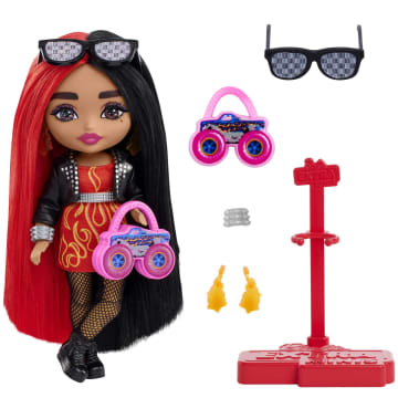 Barbie Extra Minis Muñeca Cabello Rojo y Negro