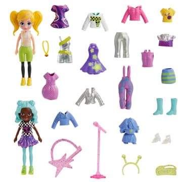 Polly Pocket Conjunto de Brinquedo Pacote de Modas Sereias Mágicas Elemento Surpresa