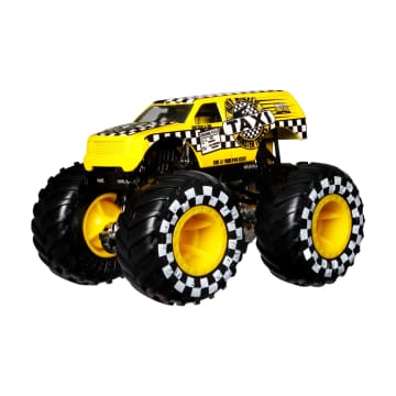 Hot Wheels Monster Trucks Veículo de Brinquedo Taxi Die Cast Blind Sided Taxi Crushed