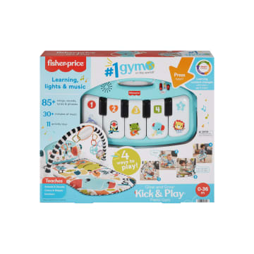 Fisher-Price  Tapis Piano Lumières et Apprentissage, Pour Bébé, Bleu - Image 5 of 5