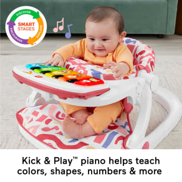 Fisher-Price Kick & Play Deluxe Sit-Me-Up Seat Portable Baby Chair & Learning Toy, Pink