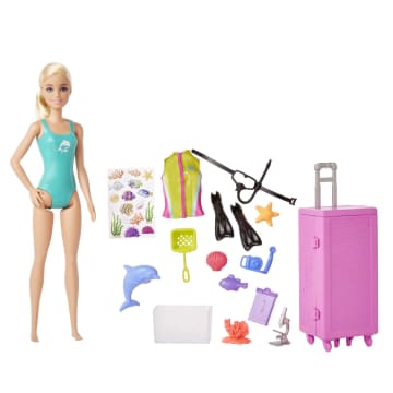 Barbie-Coffret Barbie Plongeuse, Poupée et Plus de 10 Accessoires - Image 2 of 5