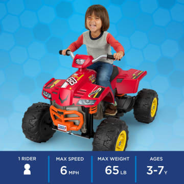 Power Wheels Hot Wheels Ride-On Racing ATV With Multi-Terrain Traction For Off Road, Child 3Y+