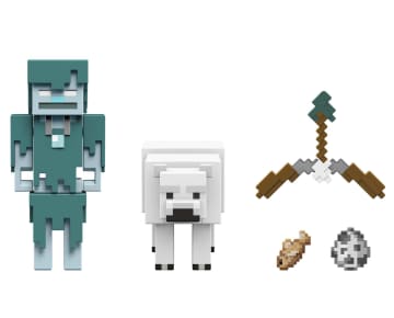 Minecraft Vanilla Figura de Acción Paquete de 2 Errante vs Polar 3.25"