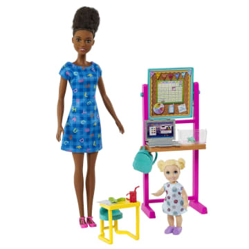 Barbie Profissões Conjunto de Brinquedo Professora Cabelo Castanho Com Bebê