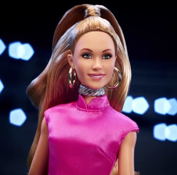 Barbie Signature Ted Lasso Collectible Doll, Keeley Jones Wearing Pink Dress