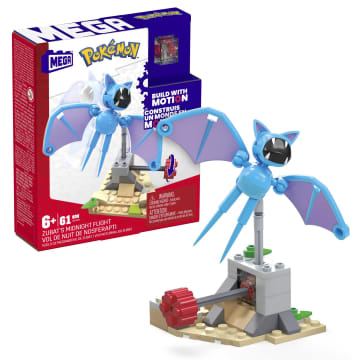 MEGA Pokémon Building Toy Kit Zubat's Midnight Flight (61 Pieces) For Kids
