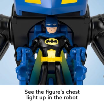 Imaginext DC Super Friends Batman Battling Robot, 3-Piece Figure Set With Lights For Preschool Kids