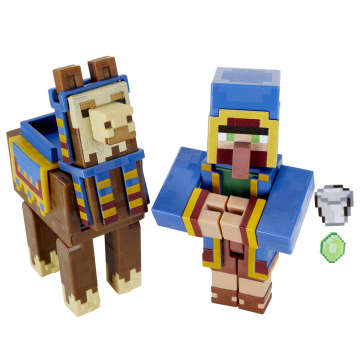 Minecraft Vanilla Figura de Acción Paquete Vendedor Ambulante y Llama 3.25"