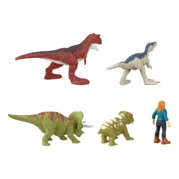 Jurassic World Dinosaurio de Juguete Carnotaurus Clash Mini Multipack