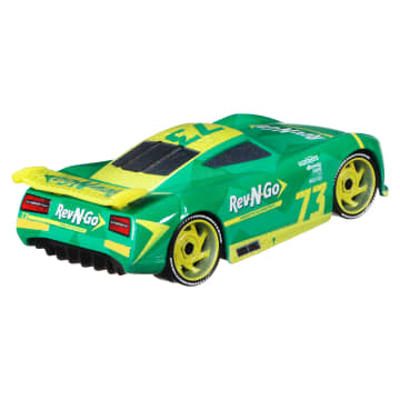 Carros da Disney e Pixar Diecast Veículo de Brinquedo Pacote de 2 Rev-N-Go & Racestarter con Bandera Blanca