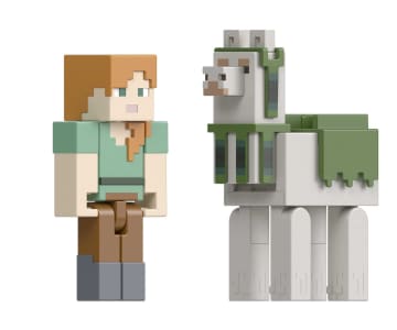 Minecraft Vanilla Figura de Brinquedo Pacote Alex e Lhama de 3.25
