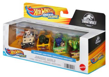 Hot Wheels  Racerverse  Coffret de 4Véhicules  Métal  Jurassic World - Image 2 of 3