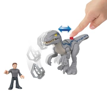 Imaginext Jurassic World Dinossauro de Brinquedo Blue com Mecanismo de Fuga