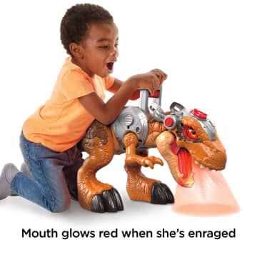 Imaginext Jurassic World Owen Grady And T. Rex Dinosaur Toy With Lights & Motion, 7-Piece Set - Image 2 of 5