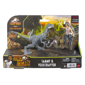 Jurassic World Dinosaurio de Juguete Sammy y Velociraptor