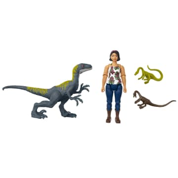 Jurassic World Dinosaurio de Juguete Sammy y Velociraptor