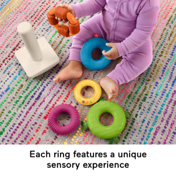 Fisher-Price Sensory Rock-A-Stack Roly-Poly Stacking Toy With Fine Motor Activities For Babies - Imagen 4 de 6