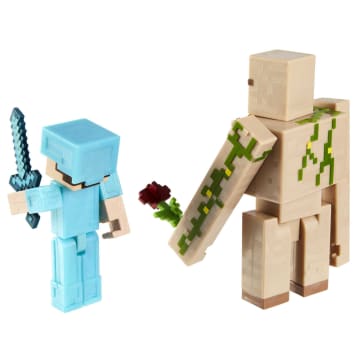 Minecraft Vanilla Figura de Acción Paquete Steve y Golem de Hierro 3.25"