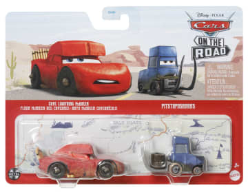 Carros da Disney e Pixar Diecast Veículo de Brinquedo Pacote de 2 Relâmpago McQueen de las Cavernas & Pitstoposaur