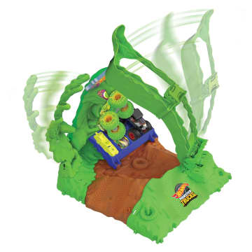 Hot Wheels Monster Trucks Pista de Brinquedo Arena De Demolição Glow In The Dark