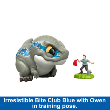 Jurassic World Bite Club Velociraptor Blue Dinosaur Collectible Figure - Image 2 of 6
