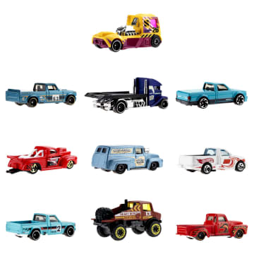 Hot Wheels Trucks 10-Pack Of Toy Semis, Construction, Pickup Trucks & More - Imagen 3 de 6