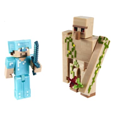 Minecraft Vanilla Figura de Acción Paquete Steve y Golem de Hierro 3.25