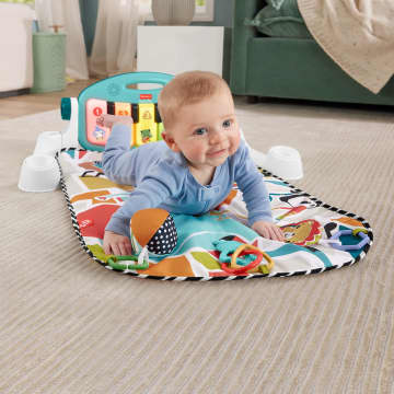 Fisher-Price  Tapis Piano Lumières et Apprentissage, Pour Bébé, Bleu
